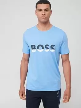 Image of BOSS 1 Logo T-Shirt - Bright Blue, Bright Blue, Size 3XL, Men