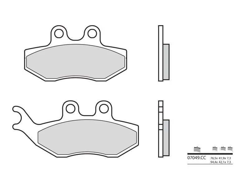 Image of Brembo S.p.A. Scooter Carbon Ceramic Brake pads - 07049CC