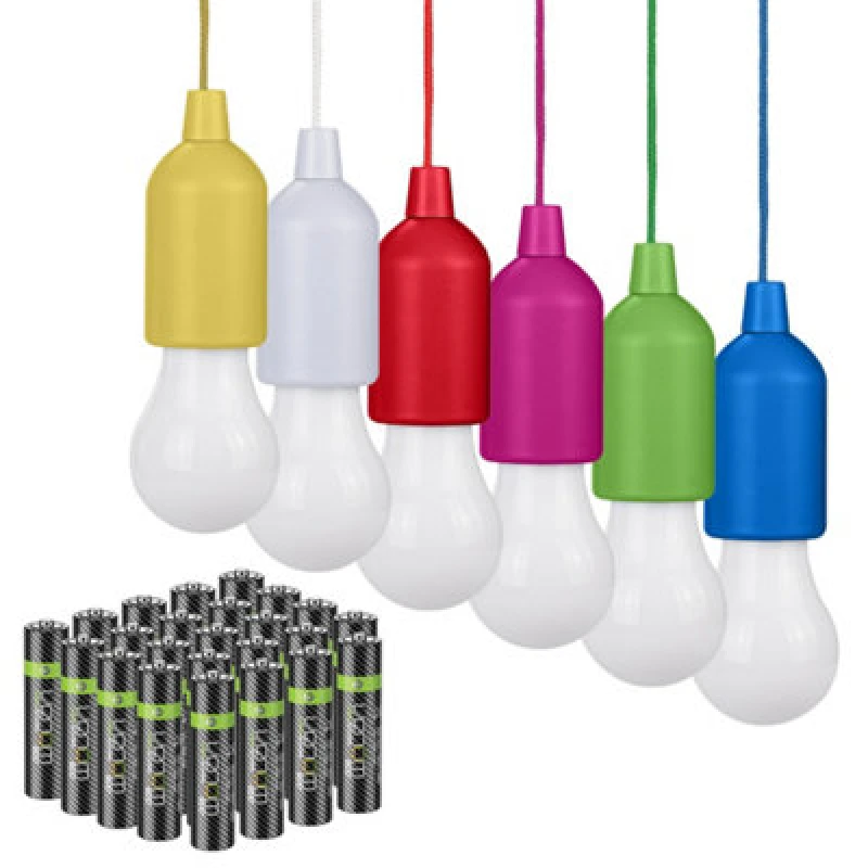 Image of Valiant Hanging Lights Battery Powered (6-Pack) plus 24 x AAA Rechargeable Batteries Multi unisex