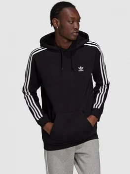 Image of adidas Originals 3-Stripe Pullover Hoodie - Black/White Size M Men