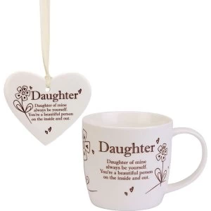 Image of Said with Sentiment Ceramic Mug & Heart Gift Sets Daughter