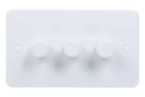 Image of Schneider Electric Lisse White Moulded - 3 Gang 2 Way Dimmer Light Switch, 250W/250VA, GGBL6032CS, White