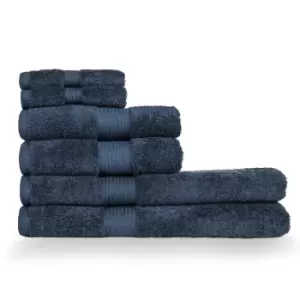 Image of Cleopatra Egyptian Cotton 6 Piece Face/Hand/Sheet Towel Set Navy