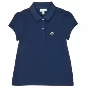 Image of Lacoste PJ3594-166-B Girls Childrens polo shirt in Blue - Sizes 2 years,3 ans,4 years,6 years,8 years,12 years