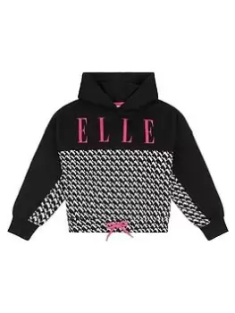 Image of Elle Girls Oversized Boxy Cut and Sew Hoodie - Black, Size Age: 7-8 Years, Women