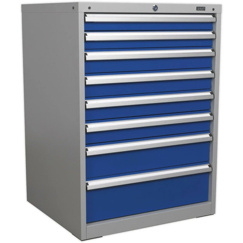 Image of Loops 8 Drawer Industrial Cabinet - 725 x 655 x 1000mm - Heavy Duty Drawer Slides Multi