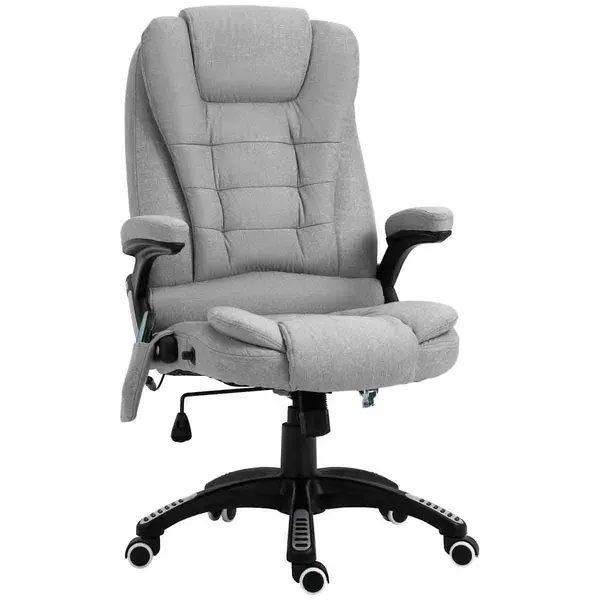 Image of Vinsetto Office Chair With Heating Massage Points Relaxing Reclining Grey 921-171V74LG
