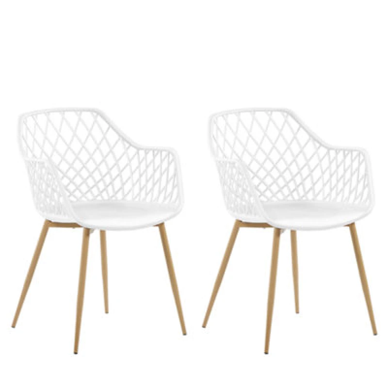 Image of Beliani Set Of 2 Dining Chairs Nashua White