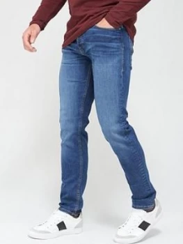Image of Jack & Jones Mike Slim Fit Washed Jeans - Mid Blue