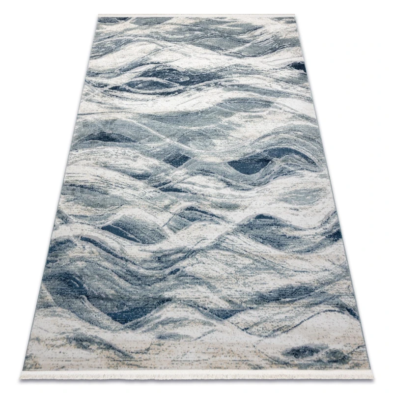 Image of RugsX Distin 0849A Navy Blue / Blue / White Modern Carpet - Waves, Vintage, 180X270 Cm