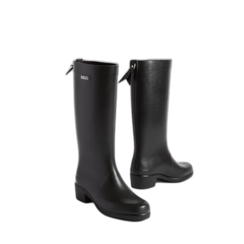 Image of Aigle Myrica Rubber Womens Calf Length Boots - Noir - Size:UK 7.5