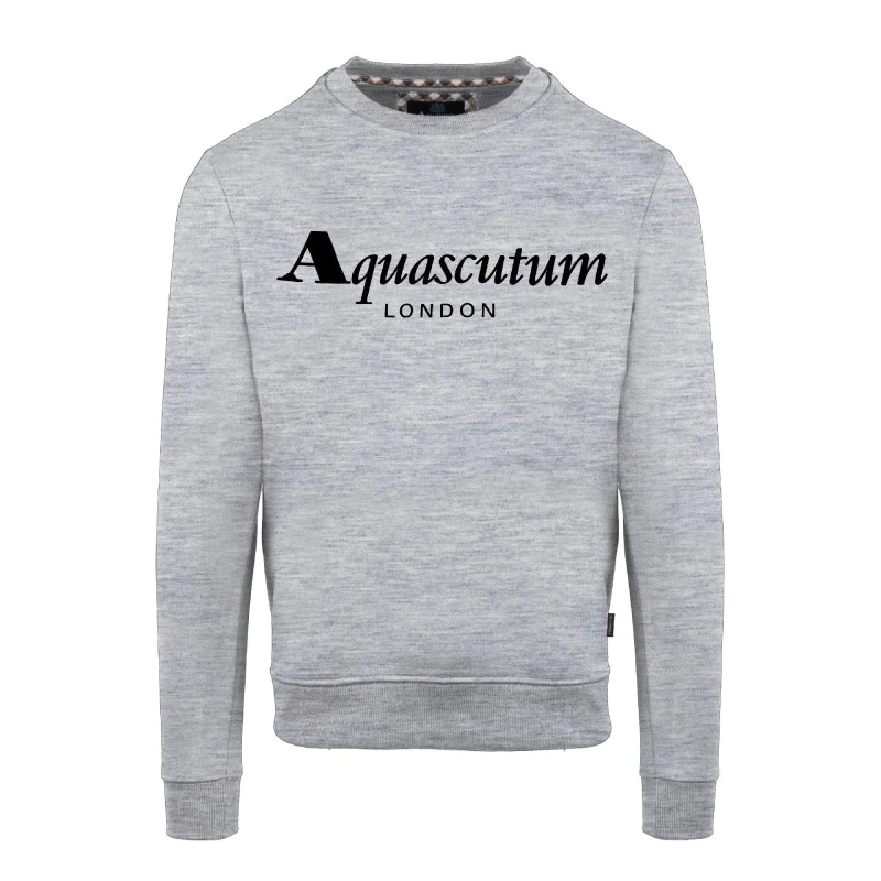Image of Aquascutum Aquascutum Roundnk S Crew Sweaters Small Grey 52345702350