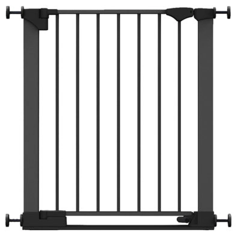 Image of Safetots Safestep Gate, Black, 68Cm - 75Cm, Extra Low Walkthrough, Pressure Fit Safety Gate, Baby Gate For Stairs And Doors