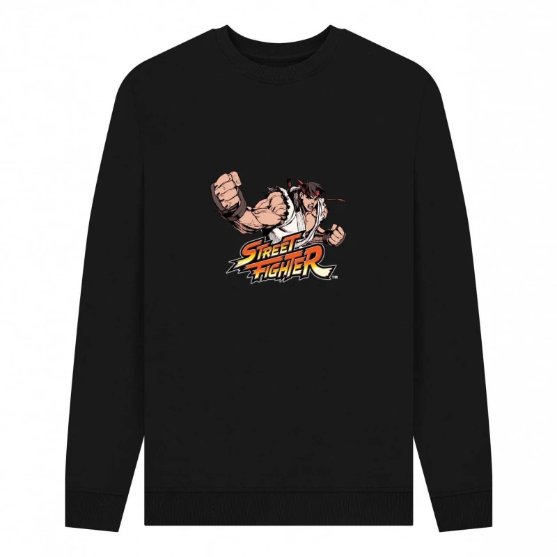 Image of Street Fighter Mens Ryu Sweatshirt in Black Size: Small Black Male S
