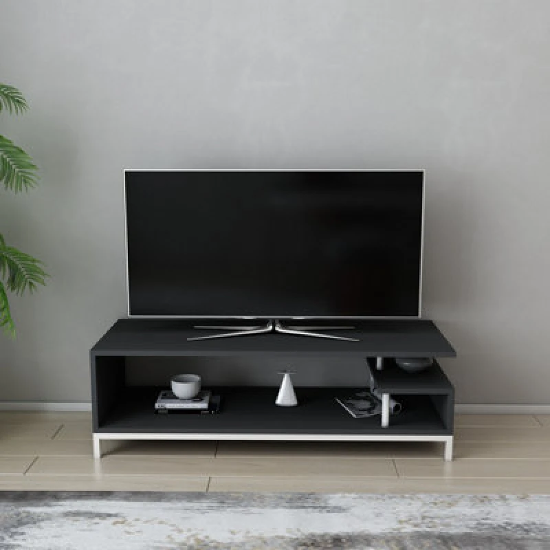 Image of Decorotika Reilly TV Stand TV Unit For Tv's Up To 55" White And Anthracite