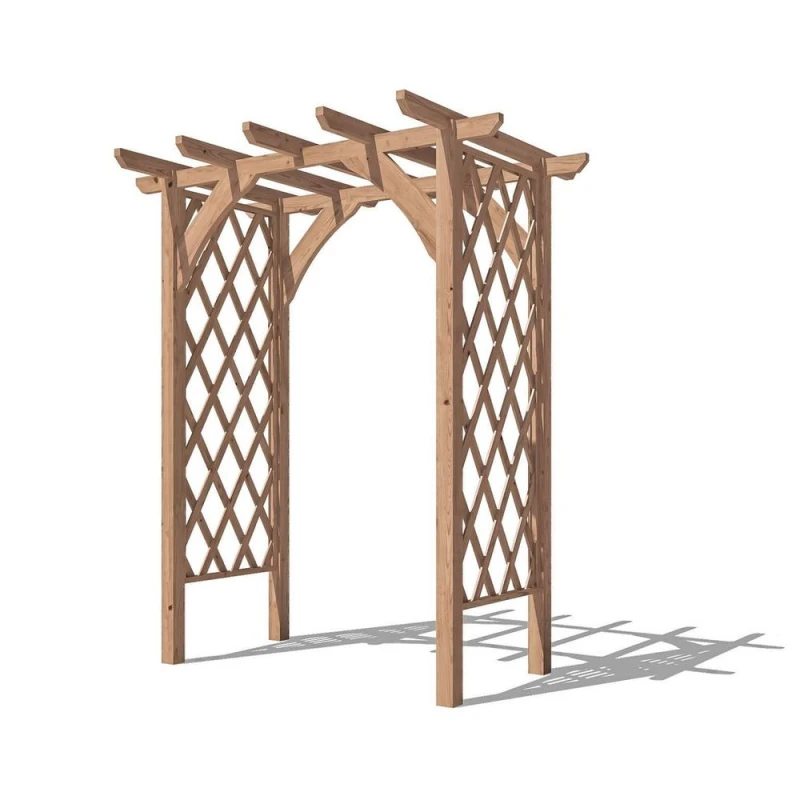 Image of Dunster House Wooden Corner Pergola Arch With Trellis Lattice 1.8M X 1.4M Jasmine