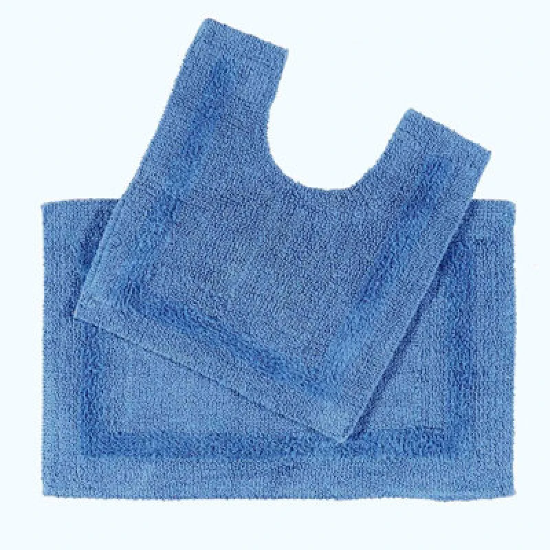 Image of Homescapes Luxury Reversible Bath Mat Set Cobalt
