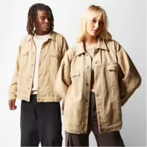 Image of Mennace Textured Denim Jacket - Neutral