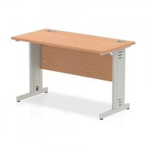 Image of Trexus Desk Rectangle Cable Managed Silver Leg 1200x600mm Oak Ref