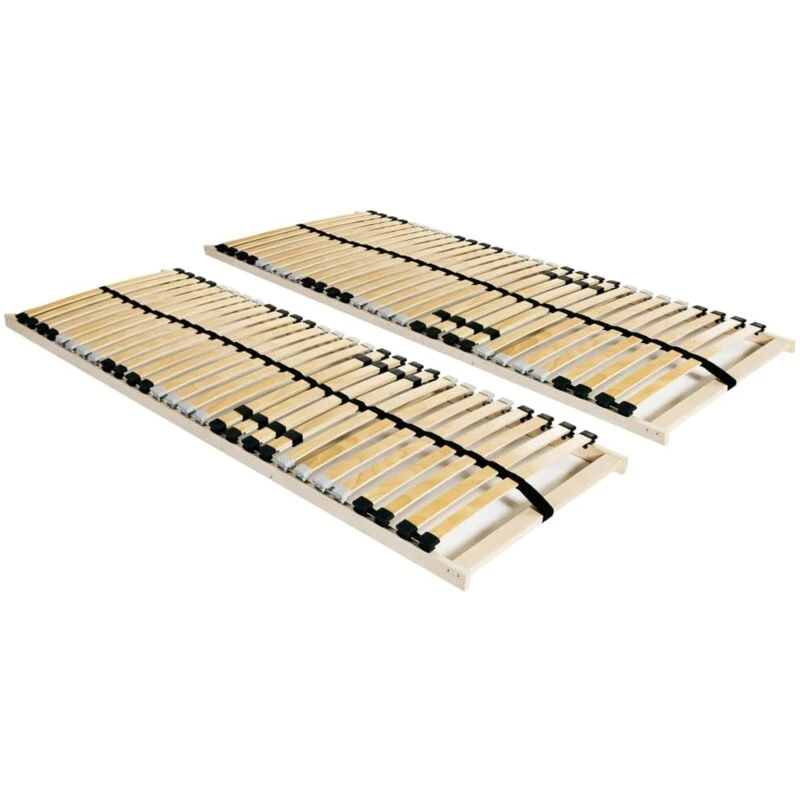 Image of VIDAXL Slatted Bed Bases without Mattress 2 pcs with 28 Slats 90x200cm vidaXL 3051431