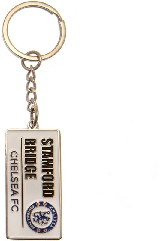 Image of Chelsea FC Street Sign Keyring in White White Unisex One Size