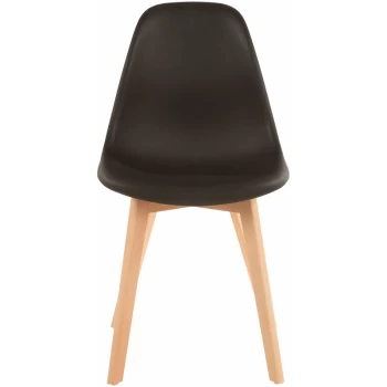 Image of Premier Housewares - Stockholm Black Chair with Wood Legs