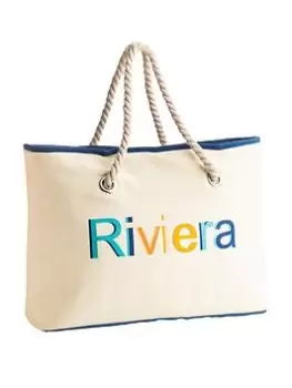 Image of Summerhouse By Navigate Riviera Insulated Shoulder Tote Cool Bag With Rope Handles