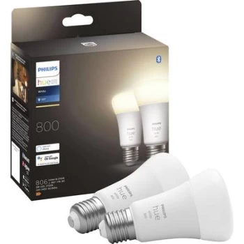 Image of Philips Lighting Hue LED light bulb (pack of 2) 871951431902800 EEC: F (A - G) Hue White E27 Doppelpack 2x800lm 60W E-27 18 W Warm white EEC: F (A - G