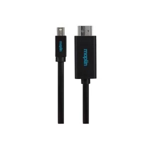 Image of Maplin Premium Mini DisplayPort to HDMI A Male Cable 3m Black