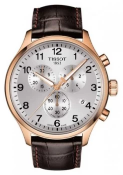 Image of Tissot Mens Chrono XL Classic Rose Gold PVD Leather Watch