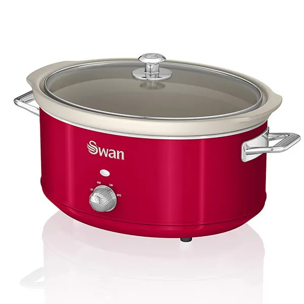 Image of Swan 6.5L Red Slow Cooker Retro