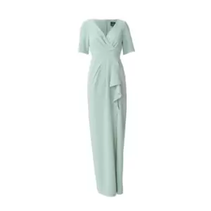 Image of Adrianna Papell Draped Knit Crepe Gown - Green