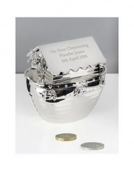Image of Personalised Silver Noahs Ark Money Box