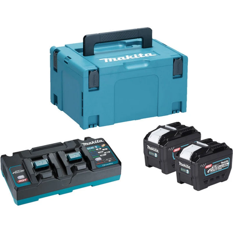 Image of Makita 1910A2-5 40v Max XGT Cordless 2 Battery 8ah and Charger Kit 1910A2-5 Battery Amp Hours: 8ah