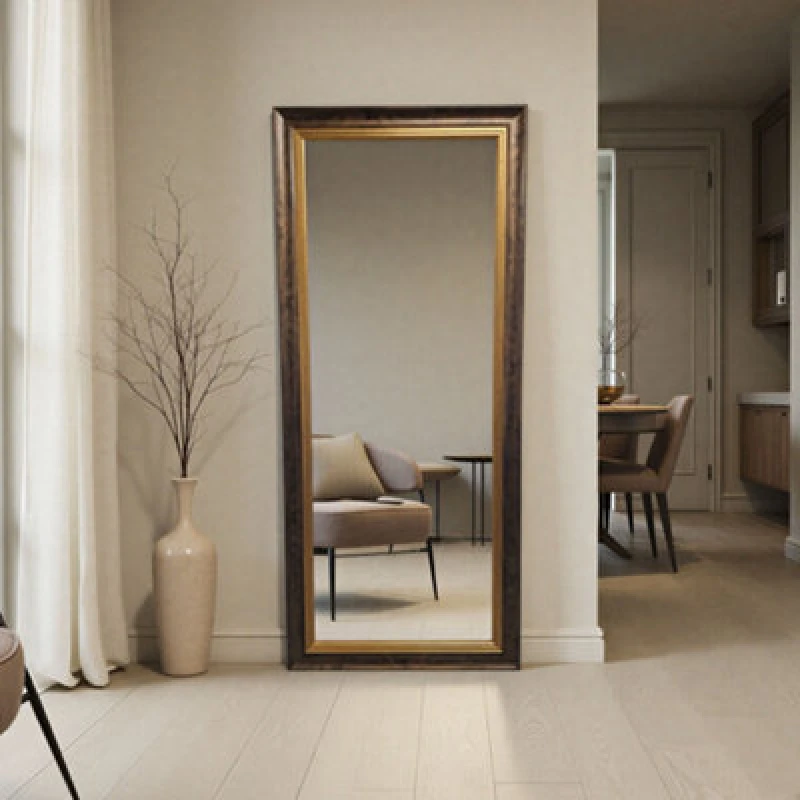 Image of Yearn Classic Full Length Bronze Gold Bevelled Wall Mirror