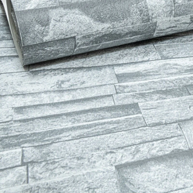 Image of Erismann Rustic Brick 3D Effect White Dark Grey Textured Feature Wallpaper