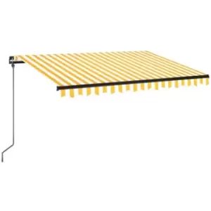 Image of Vidaxl - Manual Retractable Awning with LED 350x250cm Yellow and White Yellow