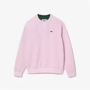 Image of Lacoste Pique Crew Sweatshirt - Pink