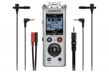 Image of Olympus LS-P1 4GB Hi Res Audio Recorder Interviewer Kit with 2 Lavalier Mics & Stereo Breakout Cable