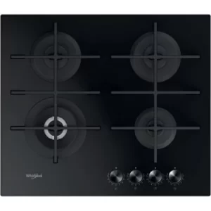 Image of Whirlpool W Collection GOWL 628 NB Gas Hob 4 Burners 60cm Black