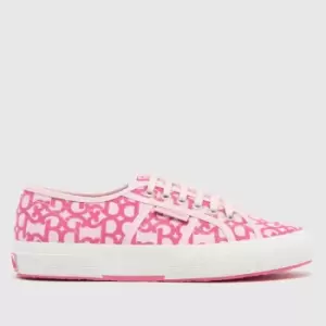 Image of Superga 2750 Movie Denim Print Trainers In Pink