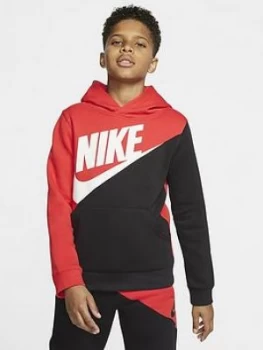 Image of Nike Sportswear Older Boys Amplify Overhead Hoodie - Red/Black