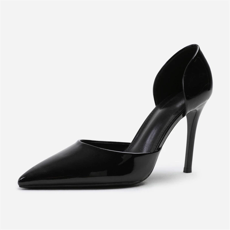 Image of Wheres That From Athens Pointed Toe Stiletto High Heels In Black Pa Black Patent female 5