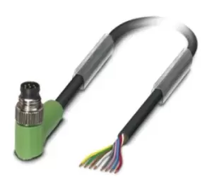 Image of Phoenix Contact Sac-8P-M 8Mr/10,0-Pur Sensor Cord, 8P, M8 Plug-Free End, 10M