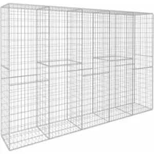 Image of Gabion Wall with Cover Galvanised Steel 300x50x200cm Vidaxl Silver