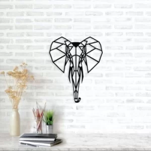 Image of Elephant Black Decorative Metal Wall Accessory