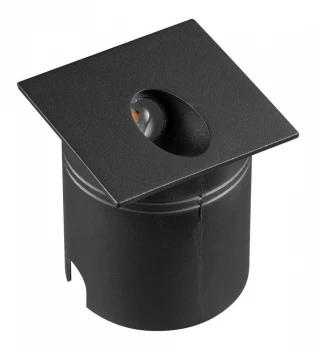 Image of Recessed Wall Lamp Square Angled, 3W LED, 3000K, 210lm, IP65, Sand Black, Driver Included