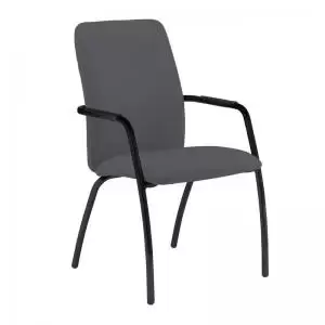 Image of Tuba Black 4 leg frame conference chair with fully upholstered back -