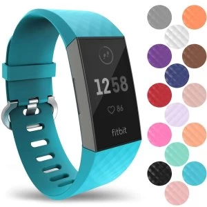Image of YouSave Activity Tracker Silicone Strap - Large (Cyan)