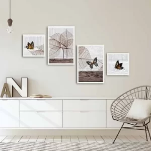 Image of 4PBCT-03 Multicolor Decorative Framed MDF Painting (4 Pieces)